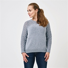 Sweater med mønsterede ærmer